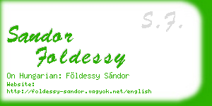 sandor foldessy business card