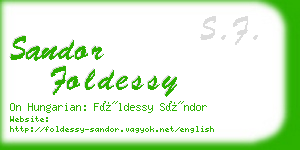 sandor foldessy business card